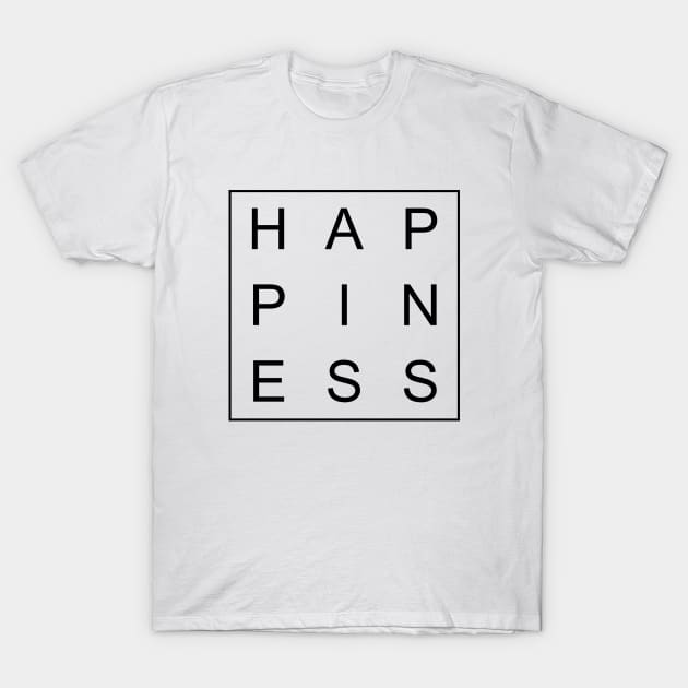 minimalist and simple design happiness word T-Shirt by Typography Dose